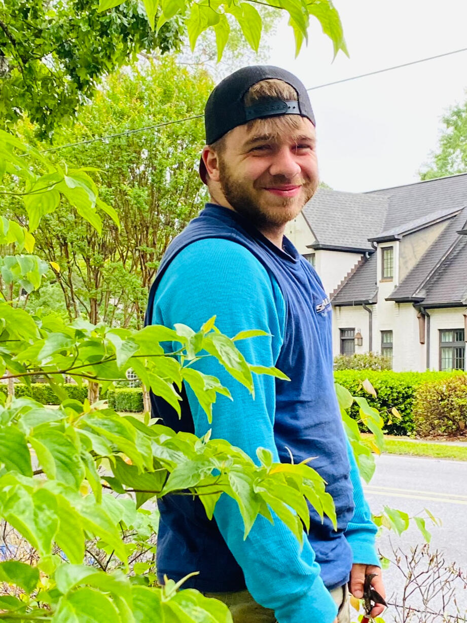 Hiding in the bushes!